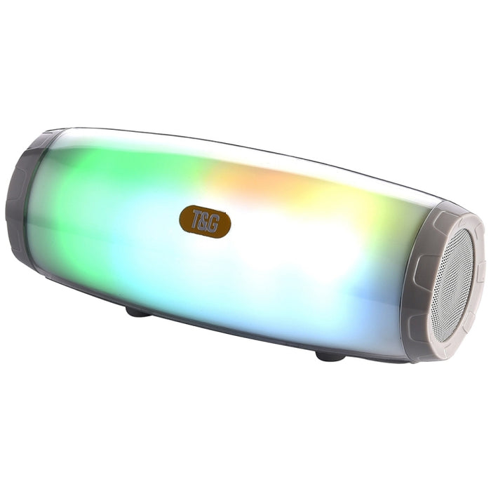 T & G TG165 5W * 2 Altavoz inalámbrico portátil con luz intermitente LED de baile Mp3 AUX USB Radio FM Estéreo Subwoofer