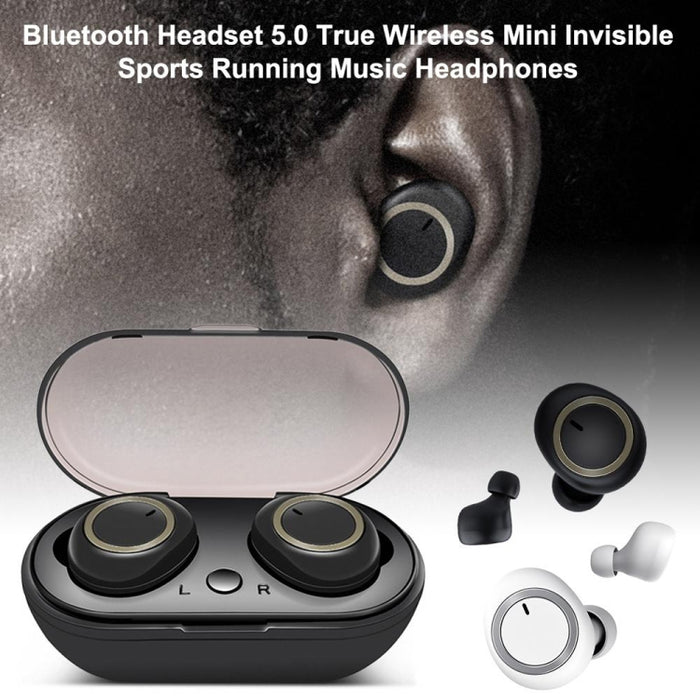 TWS-A1 Auriculares Bluetooth 5.0 True Wireless Mini Invisible Sports Running Music Auriculares con caja de carga Mic