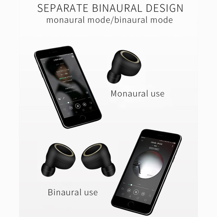 TWS-A1 Auriculares Bluetooth 5.0 True Wireless Mini Invisible Sports Running Music Auriculares con caja de carga Mic