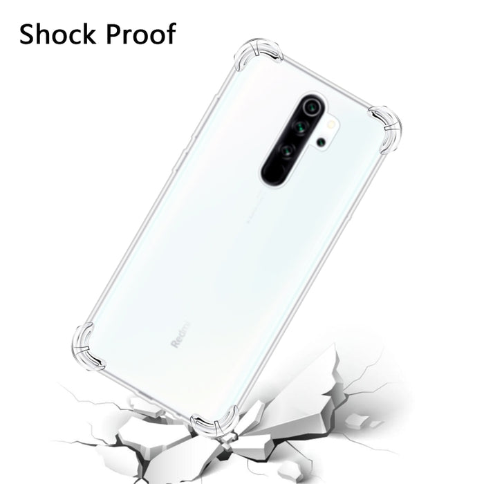 Para Xiaomi Redmi Note 8 Pro Funda de teléfono de TPU transparente ultrafina anticaída de cuatro esquinas