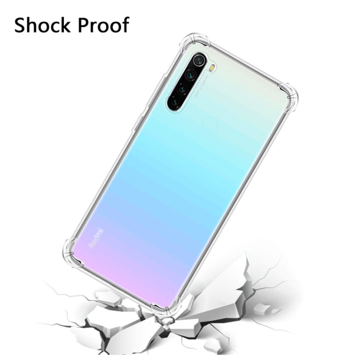 Para Xiaomi Redmi Note 8 Funda de teléfono TPU transparente ultrafina anticaída de cuatro esquinas
