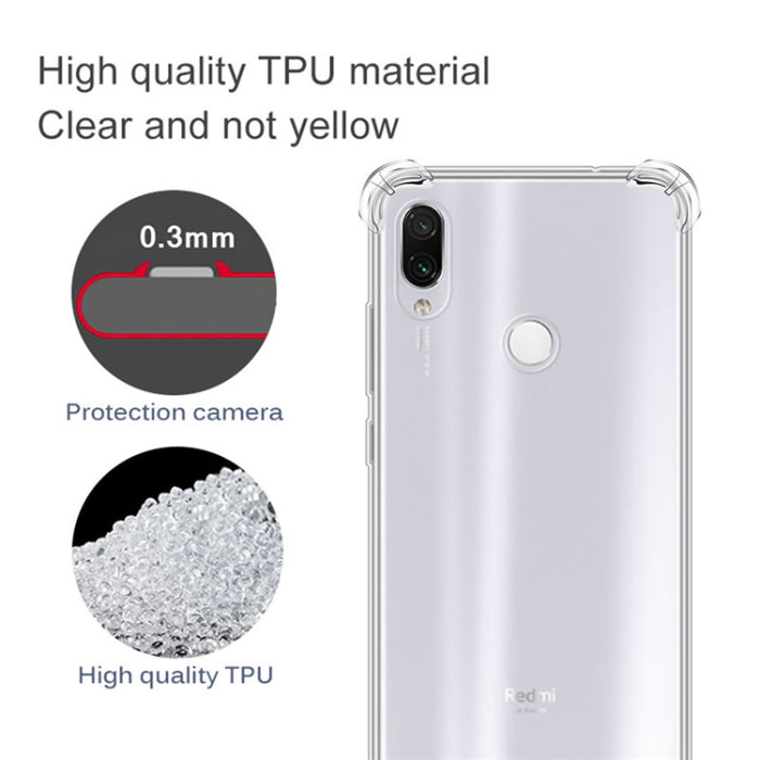 Para Xiaomi Redmi7 Funda de teléfono de TPU transparente ultrafina anticaída de cuatro esquinas