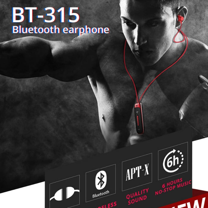 BT315 Sport Auriculares Bluetooth Auriculares estéreo inalámbricos Bluetooth 4.1 Auricular con micrófono Sport Bass Collar magnético Auricular