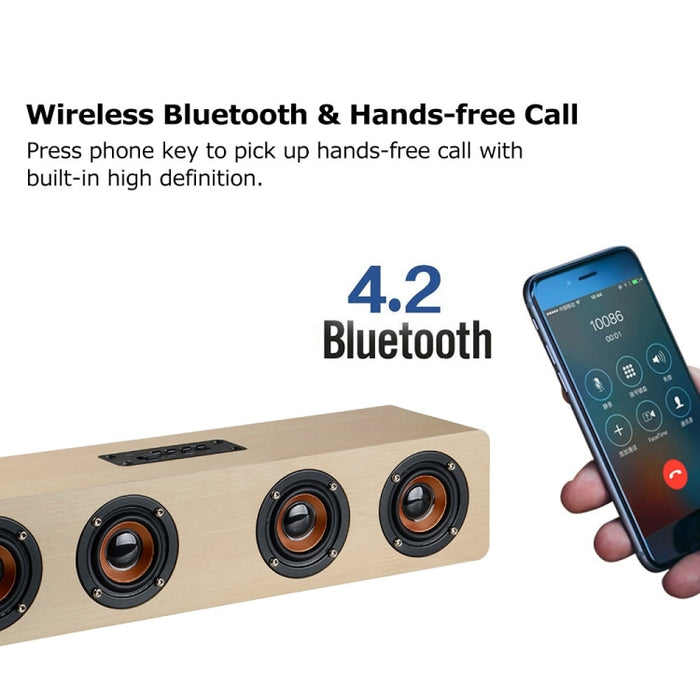 W8 Bluetooth 4.2 Altavoz Cuatro altavoces Super Bass Subwoofer con micrófono Soporte de tarjeta TF de 3,5 mm