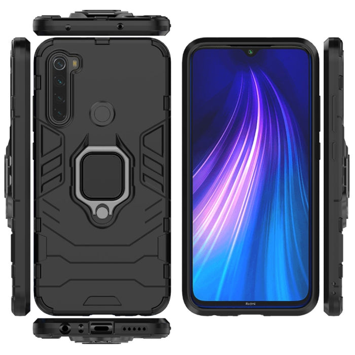 Para Xiaomi Redmi Note8 PC + TPU Funda protectora a prueba de golpes con soporte de anillo magnético