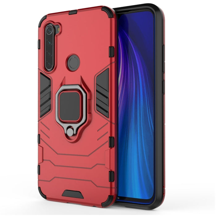 Para Xiaomi Redmi Note8 PC + TPU Funda protectora a prueba de golpes con soporte de anillo magnético