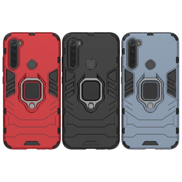 Para Redmi Note8 Pro PC + TPU Estuche protector a prueba de golpes con soporte de anillo magnético