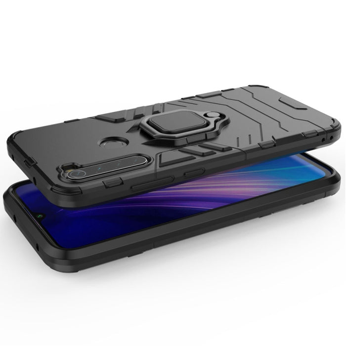 Para Redmi Note8 Pro PC + TPU Estuche protector a prueba de golpes con soporte de anillo magnético