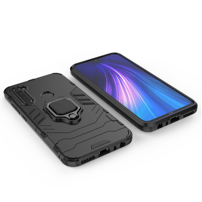 Para Redmi Note8 Pro PC + TPU Estuche protector a prueba de golpes con soporte de anillo magnético