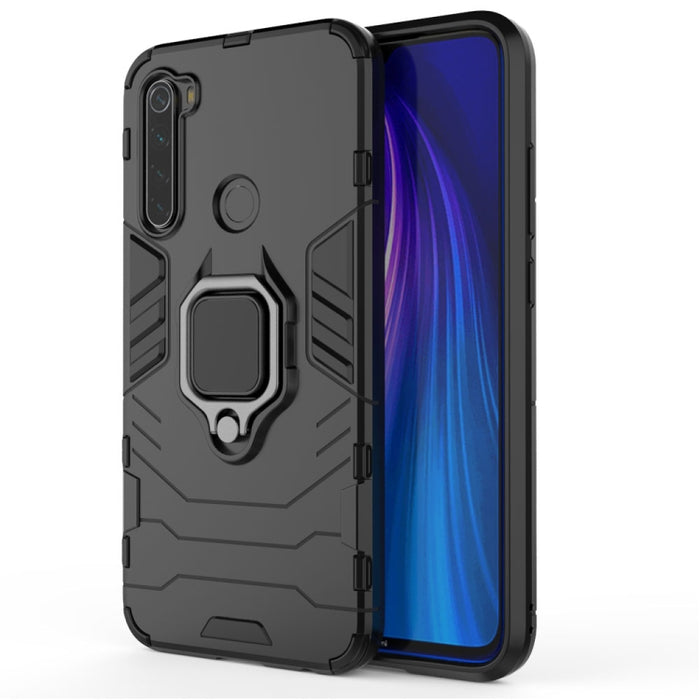 Para Redmi Note8 Pro PC + TPU Estuche protector a prueba de golpes con soporte de anillo magnético
