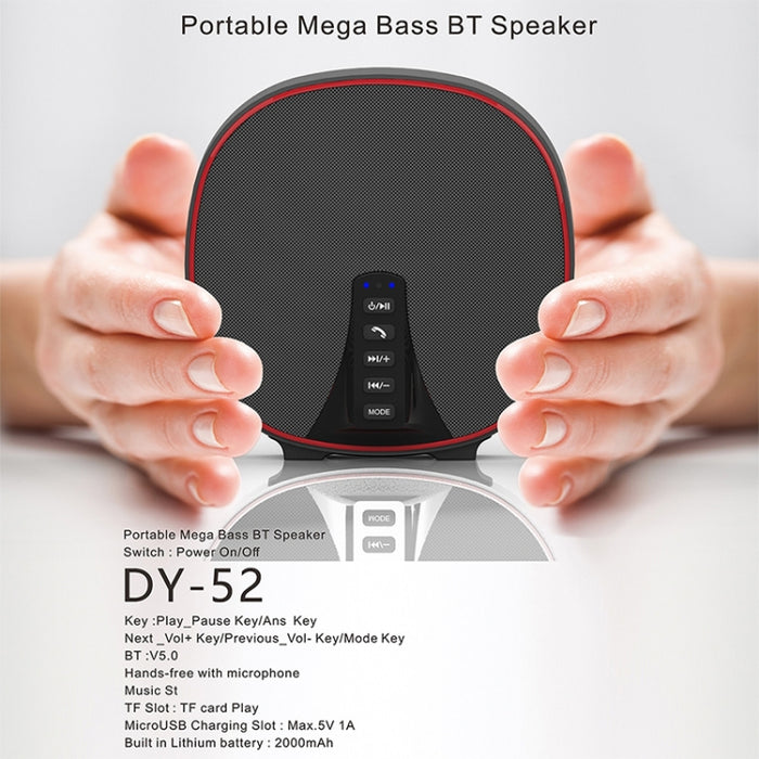 DY-52 Altavoz Bluetooth portátil Altavoz inalámbrico Sonido 32G Memoria máxima 10W Estéreo Música Surround Altavoz exterior