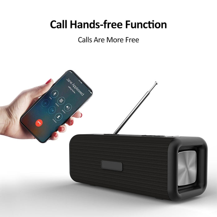T9 Altavoz inalámbrico Bluetooth 4.2 Caja de sonido portátil de 10 W Radio digital FM Estéreo envolvente 3D, compatible con manos libres y TF y AUX