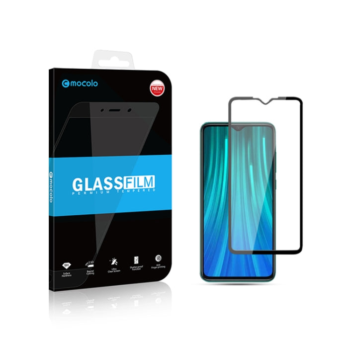 2 uds mocolo 0,33mm 9H 2.5D película de vidrio templado con pegamento completo, For Xiaomi Redmi Note 8, For Xiaomi Redmi Note 8 Pro