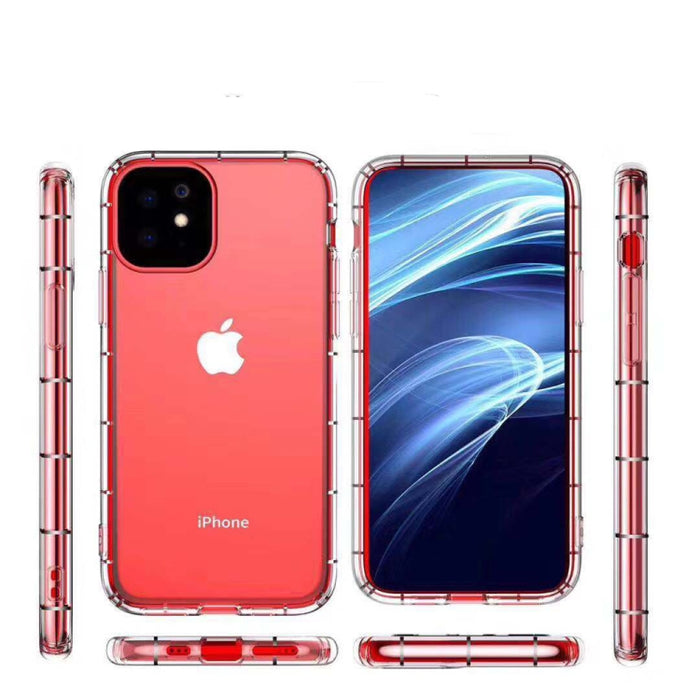 Para iPhone 11 Caja de teléfono de TPU transparente gruesa a prueba de caídas de presión de aire de cuatro lados, For iPhone 11