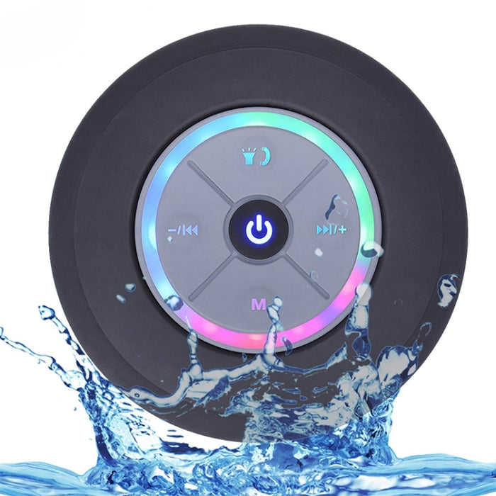 BTS-08 Altavoz Bluetooth inalámbrico Impermeable Led FM Radio Subwoofer Columna Bluetooth Tarjeta TF Ventosa Mini Altavoz de ducha
