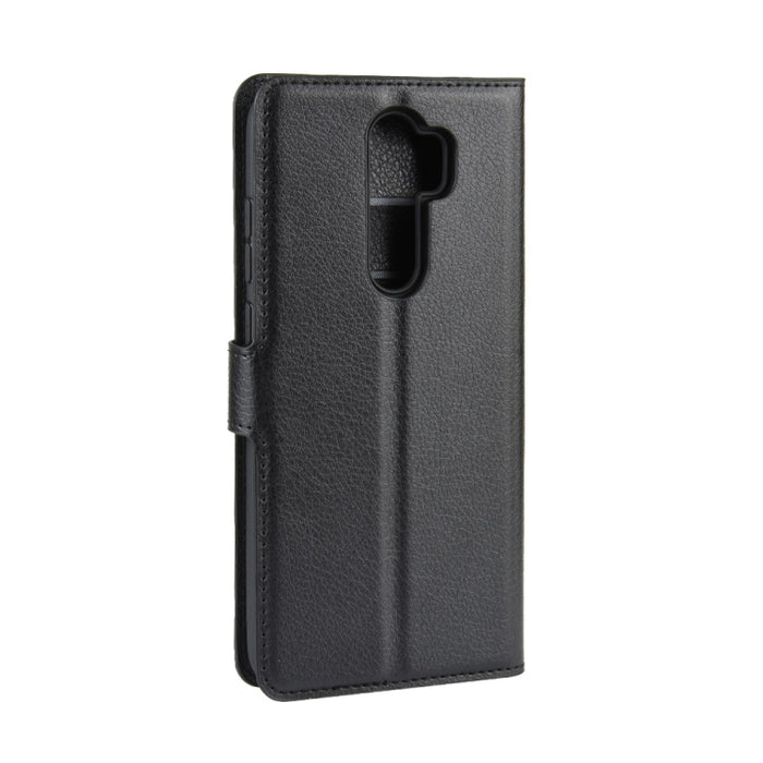 Para Xiaomi Redmi Note 8 Pro Litchi Texture Funda de cuero con tapa horizontal con billetera y soporte y ranuras para tarjetas