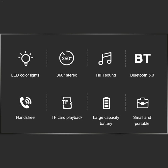 C7 Bluetooth 5.0 Altavoz LED transparente Subwoofer luminoso TWS 6D Surround HIFI Stereo Cool Audio, C7