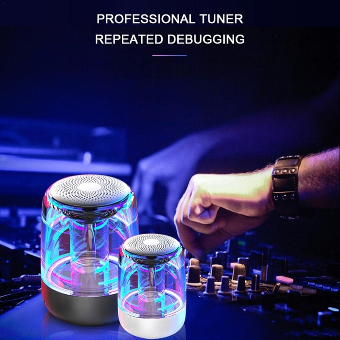 C7 Bluetooth 5.0 Altavoz LED transparente Subwoofer luminoso TWS 6D Surround HIFI Stereo Cool Audio, C7