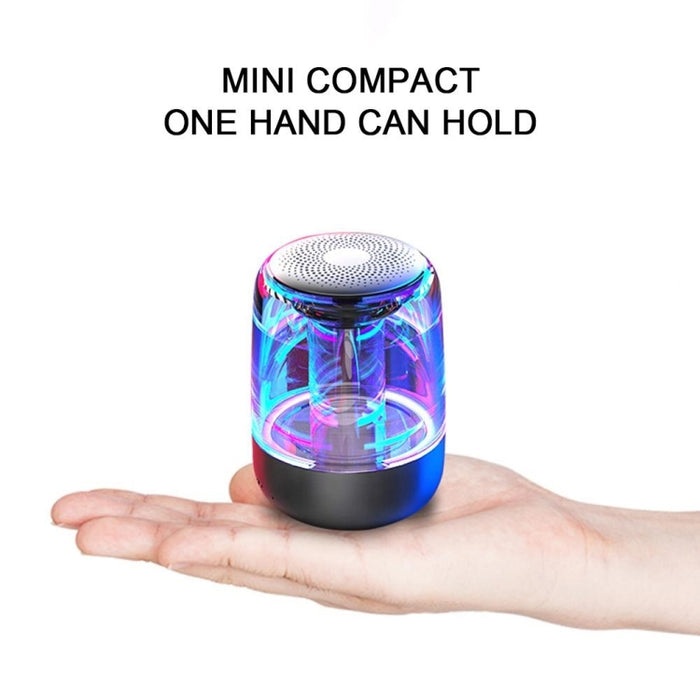 C7 Bluetooth 5.0 Altavoz LED transparente Subwoofer luminoso TWS 6D Surround HIFI Stereo Cool Audio, C7