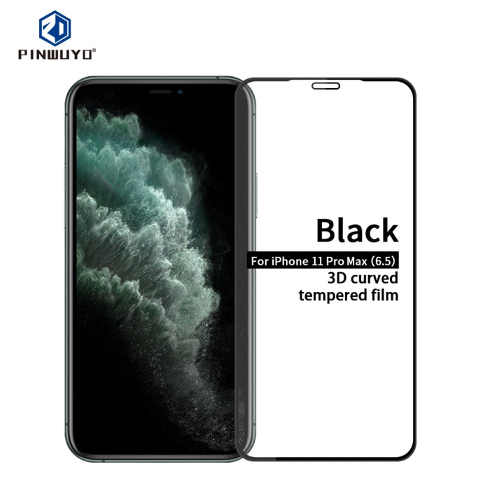 Película de vidrio templado curvo 3D PINWUYO 9H, For iPhone 11 Pro, For iPhone 11 Pro Max, For iPhone 11