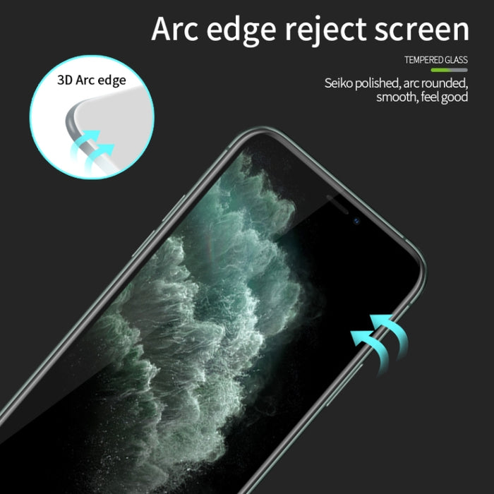 Película de vidrio templado de pantalla curva a prueba de explosiones MOFI 9H 3D, For iPhone 11 Pro, For iPhone 11 Pro Max, For iPhone 11