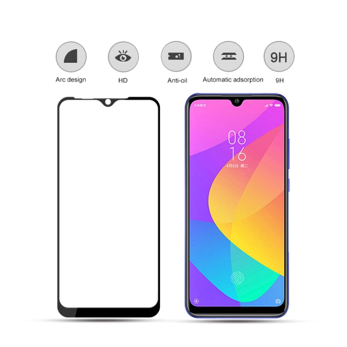 2 uds mocolo 0,33mm 9H 2.5D película de vidrio templado con pegamento completo, For Xiaomi Redmi 8, For Xiaomi Redmi 8A, For Xiaomi Mi 9 Pro
