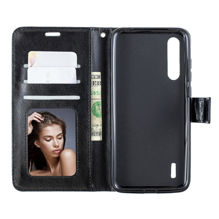 Para Xiaomi Mi 9 Lite / CC9 Crazy Horse Texture Funda de cuero con tapa horizontal con soporte y ranuras para tarjetas y billetera y marco de fotos, For Xiaomi Mi 9 Lite