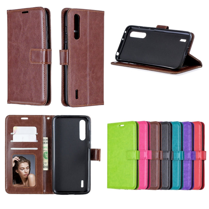 Para Xiaomi Mi 9 Lite / CC9 Crazy Horse Texture Funda de cuero con tapa horizontal con soporte y ranuras para tarjetas y billetera y marco de fotos, For Xiaomi Mi 9 Lite