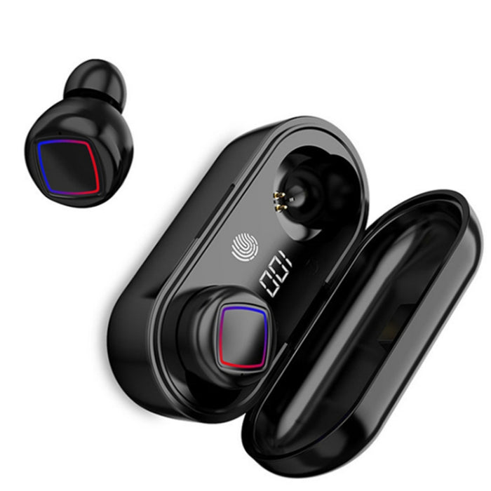 TWS Fingerprint Touch Auriculares Bluetooth LED Pantalla de batería con contenedor de carga