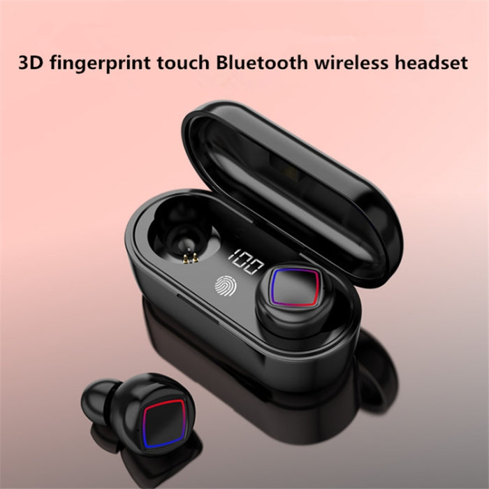 TWS Fingerprint Touch Auriculares Bluetooth LED Pantalla de batería con contenedor de carga