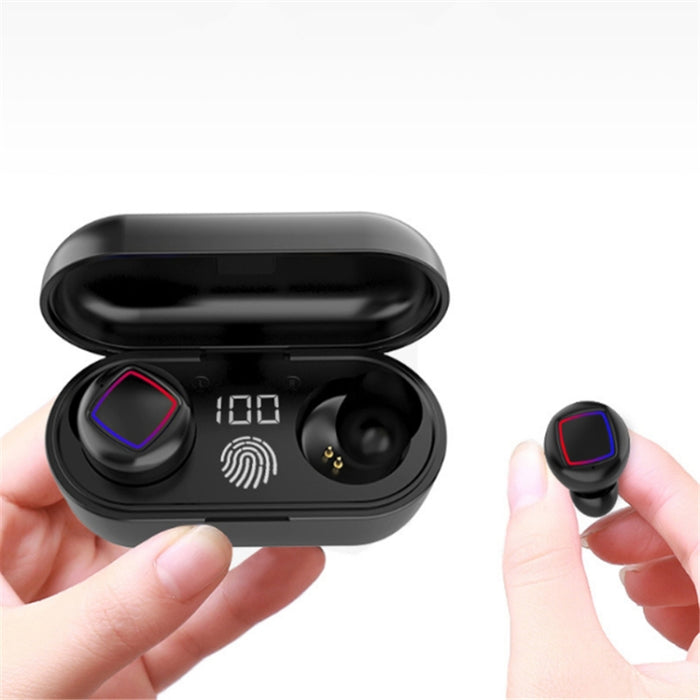 TWS Fingerprint Touch Auriculares Bluetooth LED Pantalla de batería con contenedor de carga