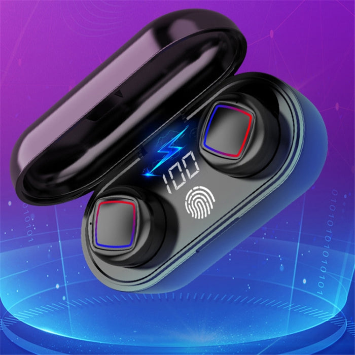 TWS Fingerprint Touch Auriculares Bluetooth LED Pantalla de batería con contenedor de carga