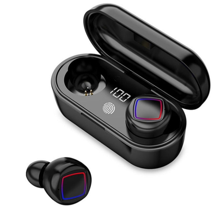 TWS Fingerprint Touch Auriculares Bluetooth LED Pantalla de batería con contenedor de carga
