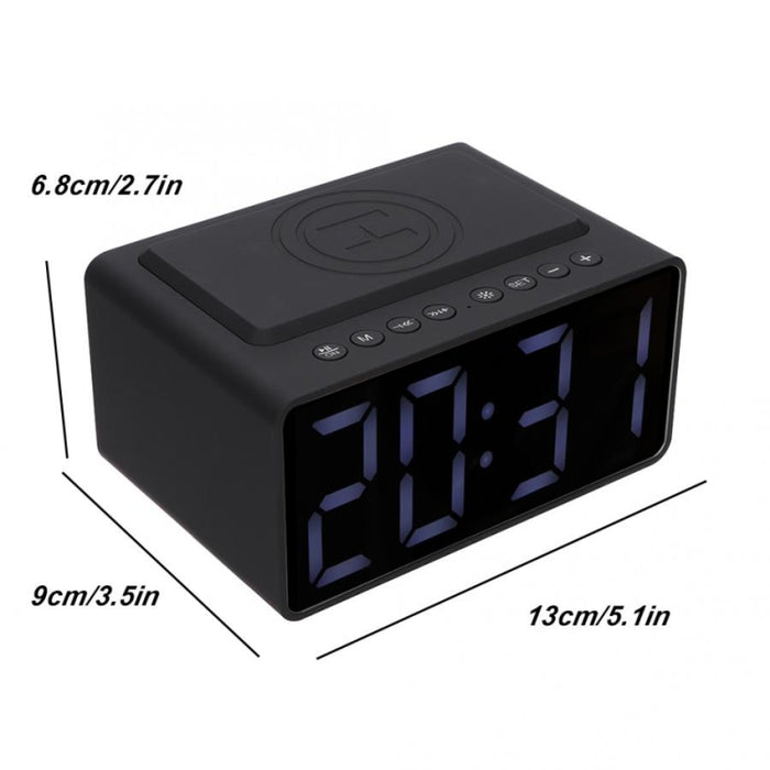AEC BT508 Altavoz Bluetooth de carga inalámbrica Reloj despertador LED Altavoz tres en uno del banco de energía