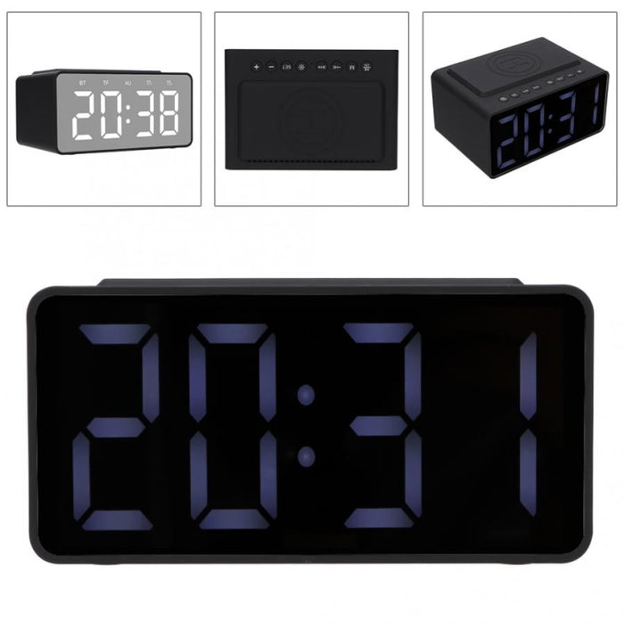 AEC BT508 Altavoz Bluetooth de carga inalámbrica Reloj despertador LED Altavoz tres en uno del banco de energía