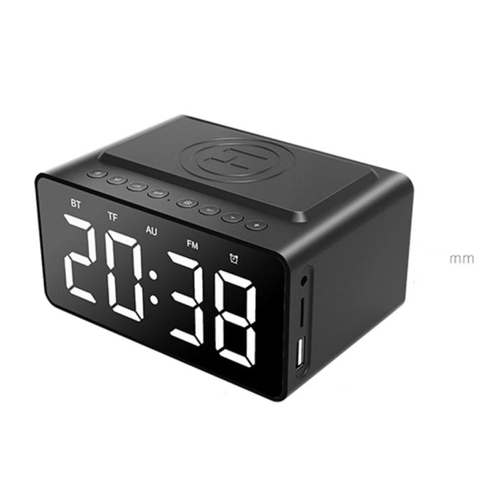AEC BT508 Altavoz Bluetooth de carga inalámbrica Reloj despertador LED Altavoz tres en uno del banco de energía