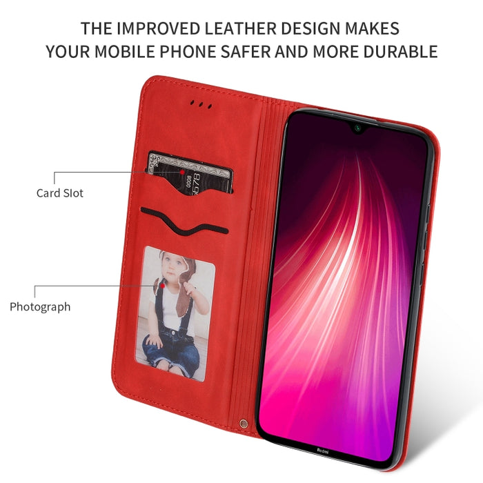 Retro Skin Feel Business Estuche de cuero con tapa horizontal magnética, For Xiaomi Redmi Note 8, For Xiaomi Redmi Note8 Pro