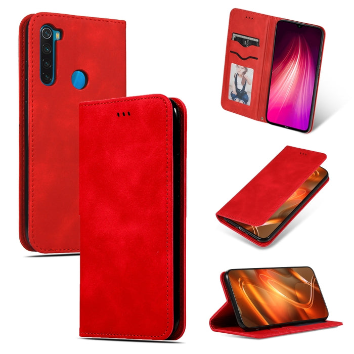 Retro Skin Feel Business Estuche de cuero con tapa horizontal magnética, For Xiaomi Redmi Note 8, For Xiaomi Redmi Note8 Pro
