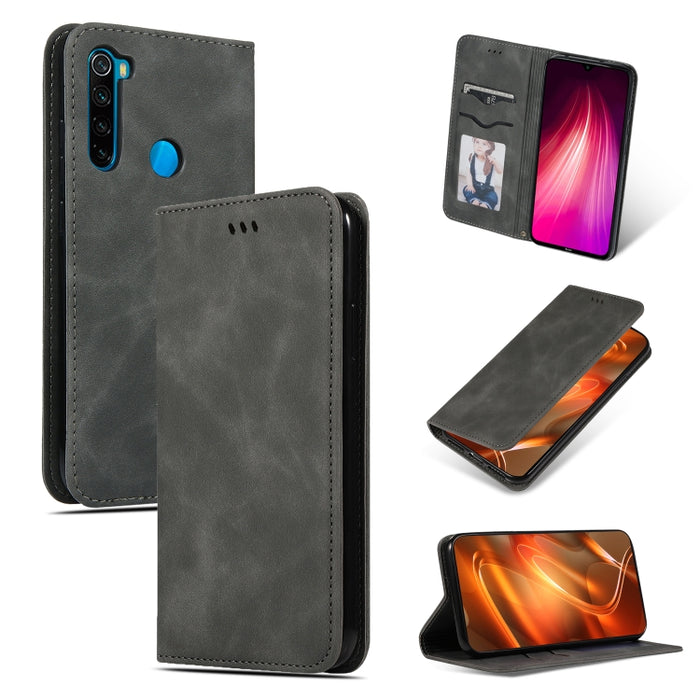Retro Skin Feel Business Estuche de cuero con tapa horizontal magnética, For Xiaomi Redmi Note 8, For Xiaomi Redmi Note8 Pro