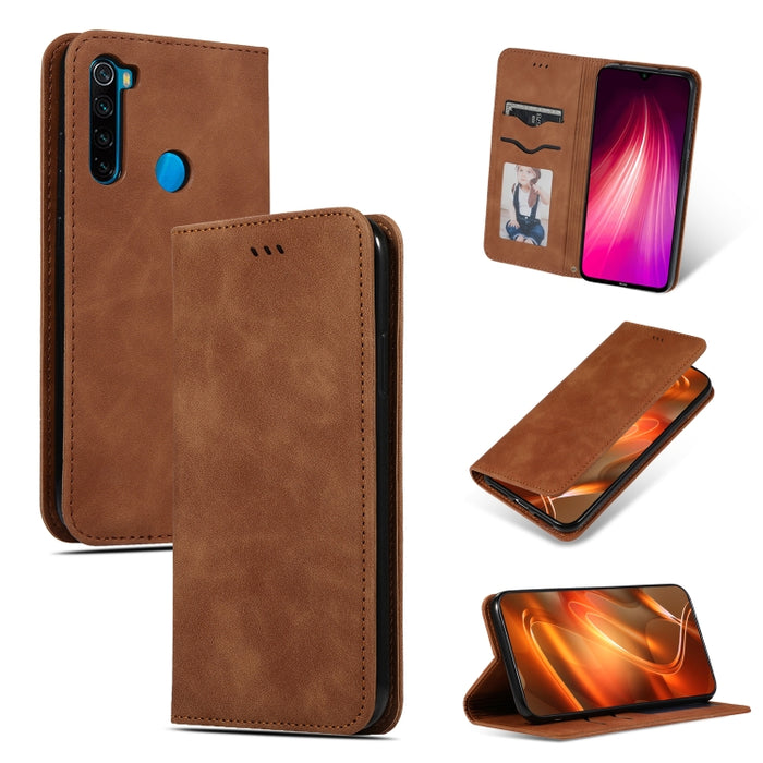 Retro Skin Feel Business Estuche de cuero con tapa horizontal magnética, For Xiaomi Redmi Note 8, For Xiaomi Redmi Note8 Pro
