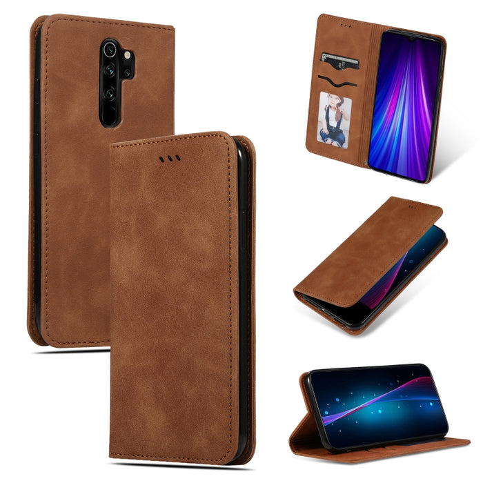 Retro Skin Feel Business Estuche de cuero con tapa horizontal magnética, For Xiaomi Redmi Note 8, For Xiaomi Redmi Note8 Pro