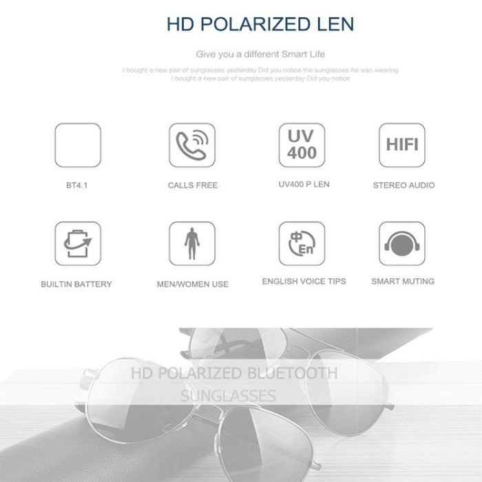 A8 Auricular inalámbrico Bluetooth Auriculares Gafas de sol Auriculares de música Gafas inteligentes Auricular Manos libres con micrófono