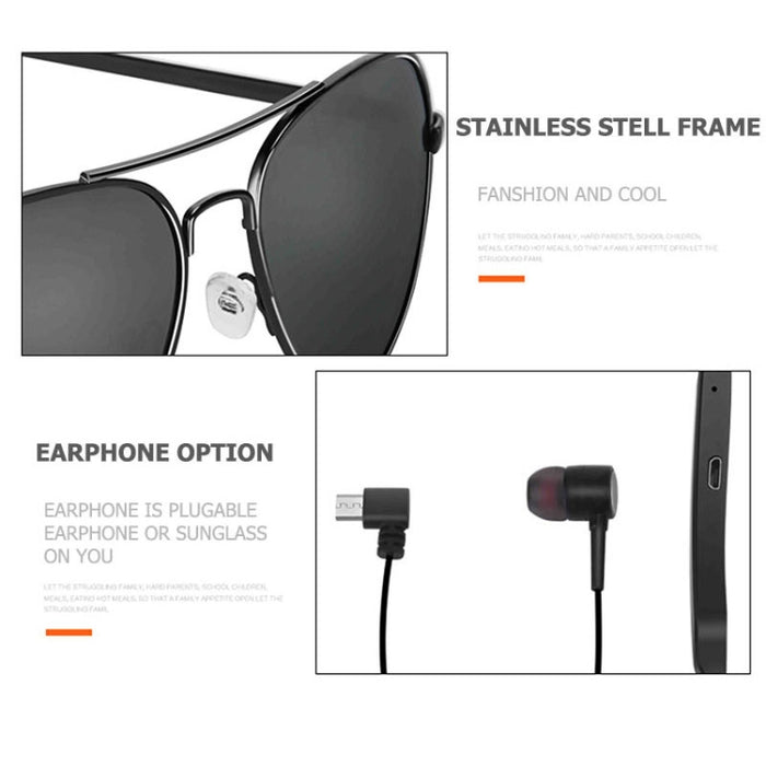 A8 Auricular inalámbrico Bluetooth Auriculares Gafas de sol Auriculares de música Gafas inteligentes Auricular Manos libres con micrófono