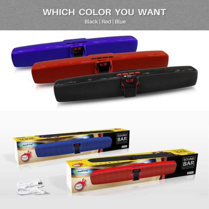 Nuevo Rixing NR7017 TWS Portable 10W Stereo Surround Soundbar Altavoz Bluetooth con micrófono