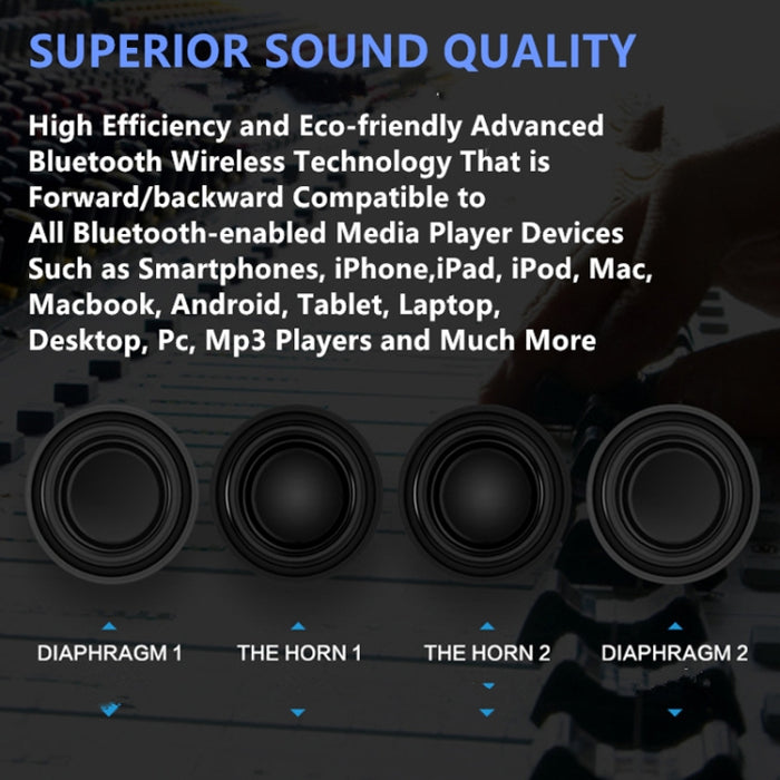 Newrixing NR5017 LED Bluetooth Altavoz portátil TWS Conexión Altavoz Sistema de sonido 10W Altavoz envolvente estéreo
