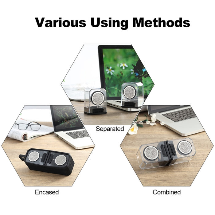 Altavoces Bluetooth transparentes TWS portátiles BT628 10W con base conectable magnética Subwoofer de bajos estéreo para exteriores