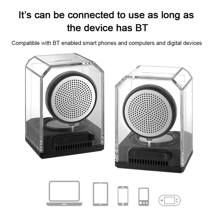 Altavoces Bluetooth transparentes TWS portátiles BT628 10W con base conectable magnética Subwoofer de bajos estéreo para exteriores