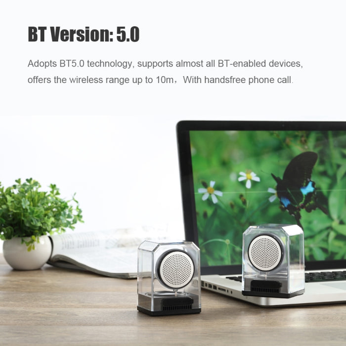 Altavoces Bluetooth transparentes TWS portátiles BT628 10W con base conectable magnética Subwoofer de bajos estéreo para exteriores