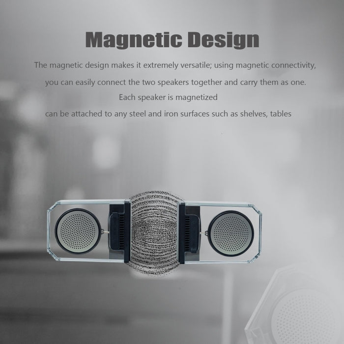 Altavoces Bluetooth transparentes TWS portátiles BT628 10W con base conectable magnética Subwoofer de bajos estéreo para exteriores