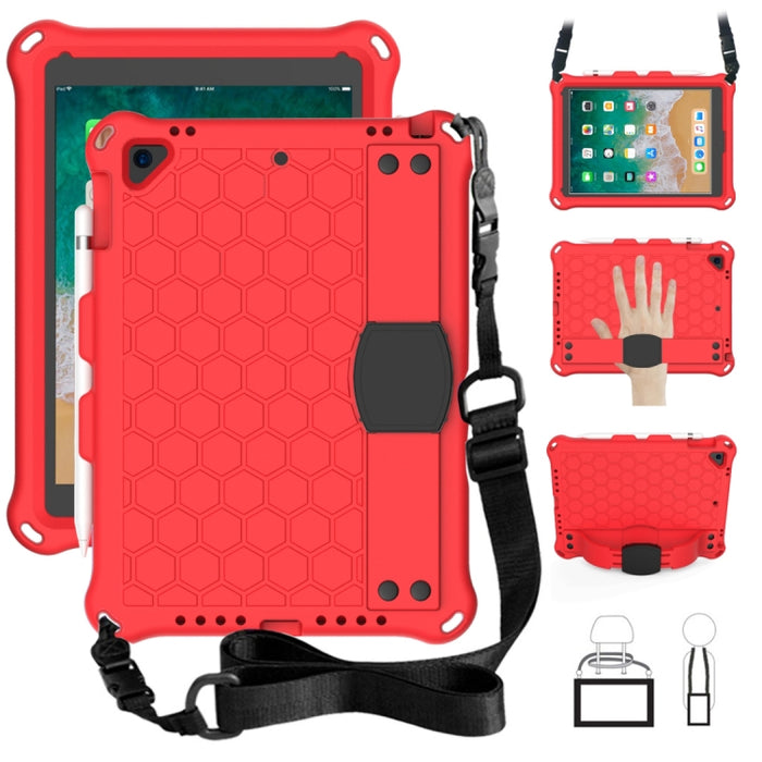 Diseño de nido de abeja EVA + PC Cáscara protectora plana anticaída de cuatro esquinas con correas, For iPad Air/Air2/Pro9.7, For iPad 10.2, For    iPad Pro 10.5, For iPad  Air 2019 10.5